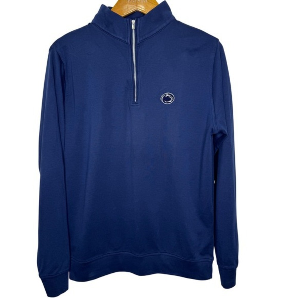 Peter Millar 1/4 Zip‎ Penn State Logo Pullover Small Blue
